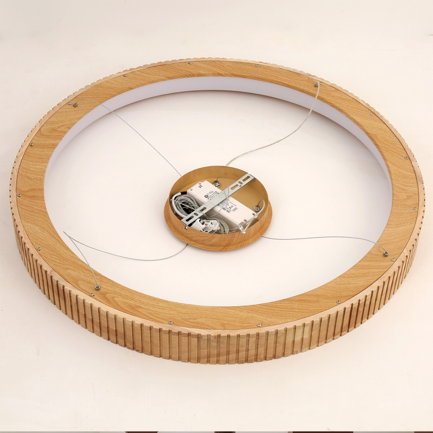 Brilagi - Lustre LED suspenso por cabo FALCON WOOD MODERN LED/60W/230V 3000/4000/6000K diâmetro 80 cm madeira