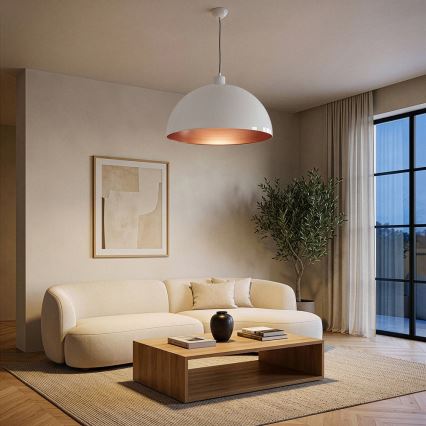 BRILAGI - Lustre LED suspenso em cabo METALO 1xE27/40W/230V Ø 60 cm branco/cobre