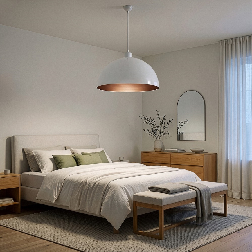 BRILAGI - Lustre LED suspenso em cabo METALO 1xE27/40W/230V Ø 60 cm branco/cobre