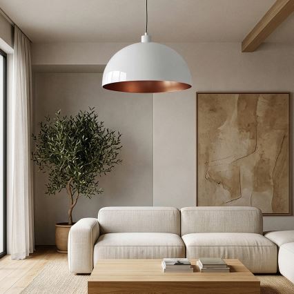 BRILAGI - Lustre LED suspenso em cabo METALO 1xE27/40W/230V Ø 60 cm branco/cobre