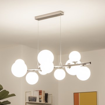 Brilagi - Lustre LED suspenso em cabo MILLA 10xG9/3W/230V preto cromado/branco