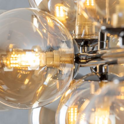 Brilagi - Lustre LED suspenso em cabo MILLA 10xG9/3W/230V preto cromo/dourado