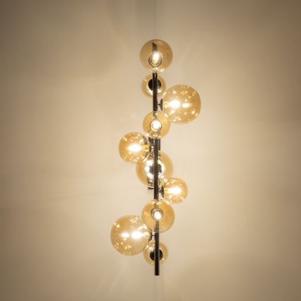Brilagi - Lustre LED suspenso em cabo MILLA 10xG9/3W/230V preto cromo/dourado