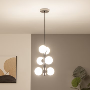 Brilagi - Lustre LED suspenso em cabo MILLA 6xG9/3W/230V preto cromado/branco