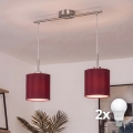 Brilagi - Lustre LED suspenso em cabo NUBILA 2xE27/60W/230V vermelho pompeiano