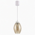 Brilagi - Lustre LED suspenso em cabo RETRO GLASS 1xE27/60W/230V Ø 17 cm branco/bege fumado