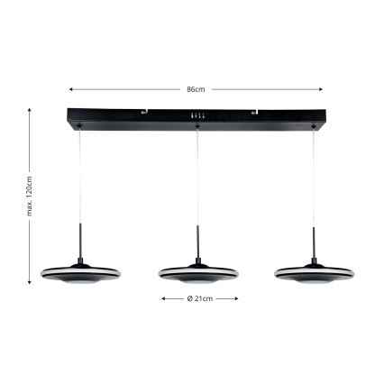 Brilagi - Lustre LED suspenso em cabo VERANO 3xLED/15W/230V
