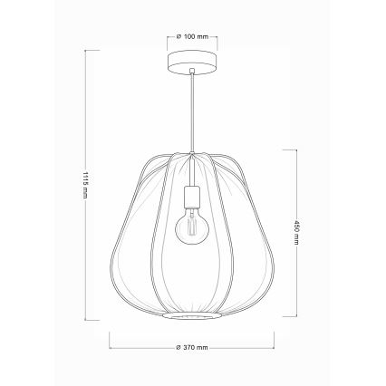 Brilagi - Lustre LED suspenso por cabo ARVEN 1xE27/8W/230V Ø 37 cm bege
