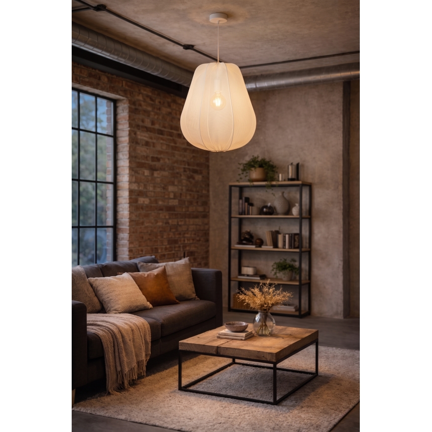 Brilagi - Lustre LED suspenso por cabo ARVEN 1xE27/8W/230V Ø 37 cm branco