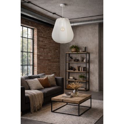 Brilagi - Lustre LED suspenso por cabo ARVEN 1xE27/8W/230V Ø 37 cm branco