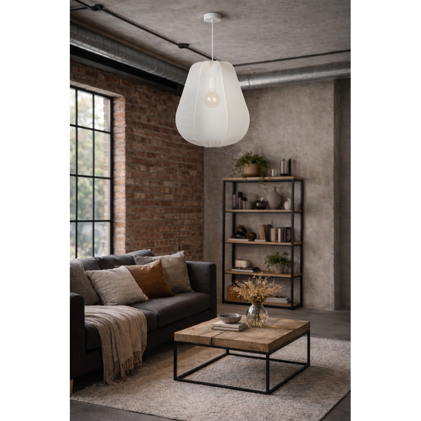 Brilagi - Lustre LED suspenso por cabo ARVEN 1xE27/8W/230V Ø 37 cm branco