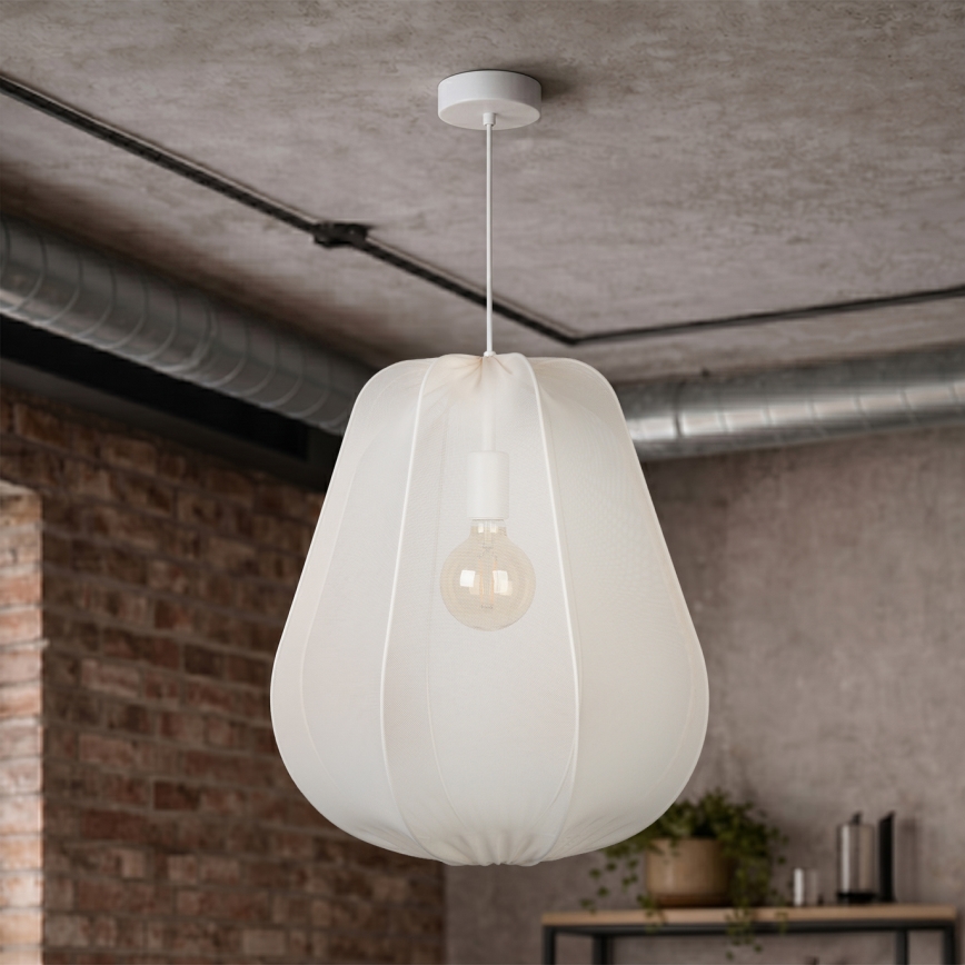 Brilagi - Lustre LED suspenso por cabo ARVEN 1xE27/8W/230V Ø 37 cm branco