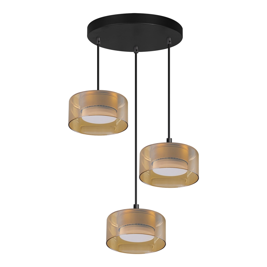 Brilagi - Lustre LED suspenso por cabo AURA LUX 3xGX53/13W/230V preto/dourado