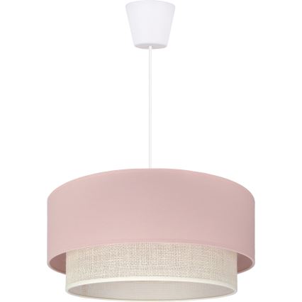 Brilagi - Lustre LED suspenso por cabo BOHO BOBO 1xE27/60W/230V Ø 40 cm rosa/creme
