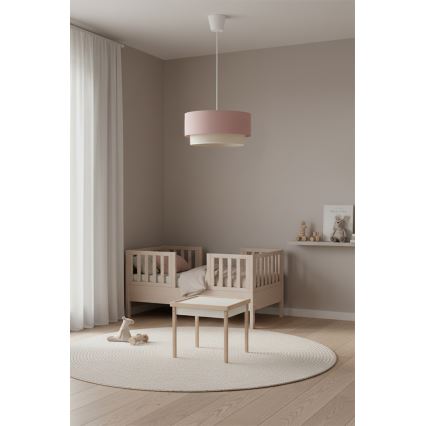 Brilagi - Lustre LED suspenso por cabo BOHO BOBO 1xE27/60W/230V Ø 40 cm rosa/creme