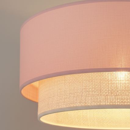 Brilagi - Lustre LED suspenso por cabo BOHO BOBO 1xE27/60W/230V Ø 40 cm rosa/creme