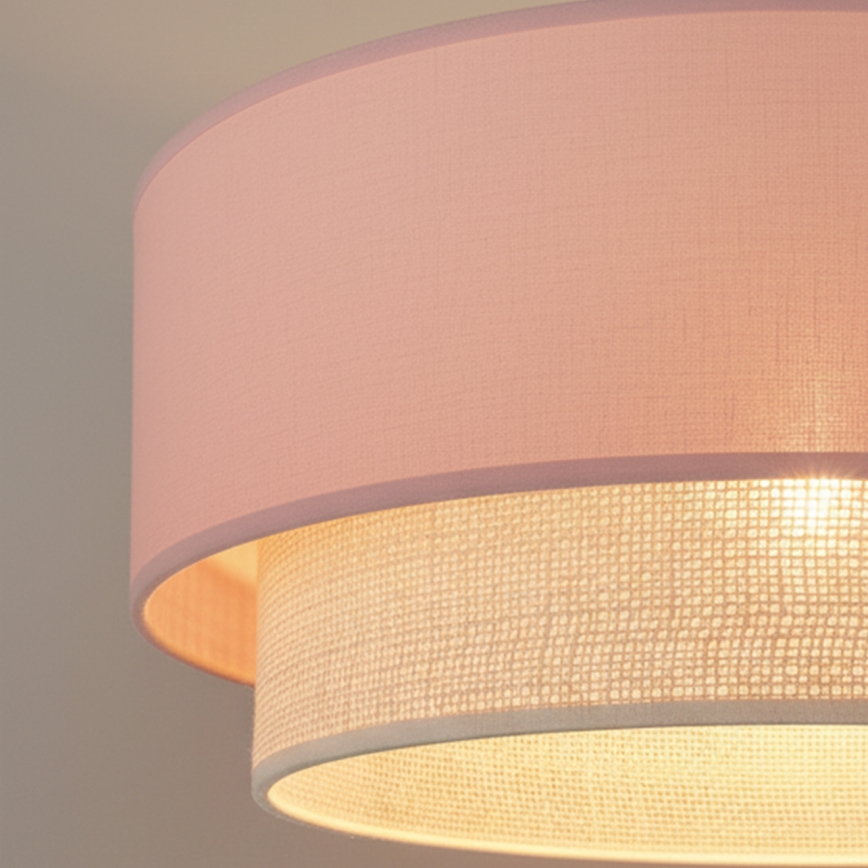 Brilagi - Lustre LED suspenso por cabo BOHO BOBO 1xE27/60W/230V Ø 40 cm rosa/creme