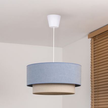 Brilagi - Lustre LED suspenso por cabo BOHO ECO 1xE27/10W/230V Ø 40 cm azul/creme