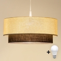 Brilagi - Lustre LED suspenso por cabo BOHO STYLE 1xE27/15W/230V Ø 40 cm creme/castanho