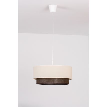 Brilagi - Lustre LED suspenso por cabo BOHO STYLE 1xE27/15W/230V Ø 40 cm creme/castanho