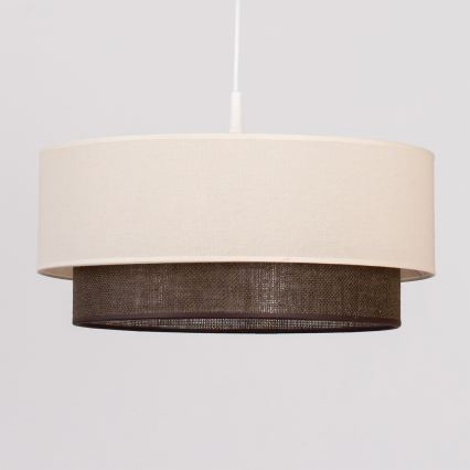Brilagi - Lustre LED suspenso por cabo BOHO STYLE 1xE27/15W/230V Ø 40 cm creme/castanho