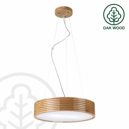 Brilagi - Lustre LED suspenso por cabo CARVALHO MODERN 2xE27/60W/230V, carvalho, diâmetro 37,5 cm
