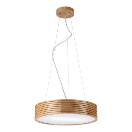 Brilagi - Lustre LED suspenso por cabo CARVALHO MODERN 2xE27/60W/230V, carvalho, diâmetro 37,5 cm
