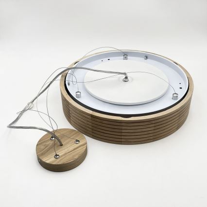 Brilagi - Lustre LED suspenso por cabo CARVALHO MODERN 2xE27/60W/230V, carvalho, diâmetro 37,5 cm