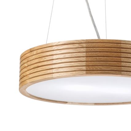 Brilagi - Lustre LED suspenso por cabo CARVALHO MODERN 2xE27/60W/230V, carvalho, diâmetro 37,5 cm