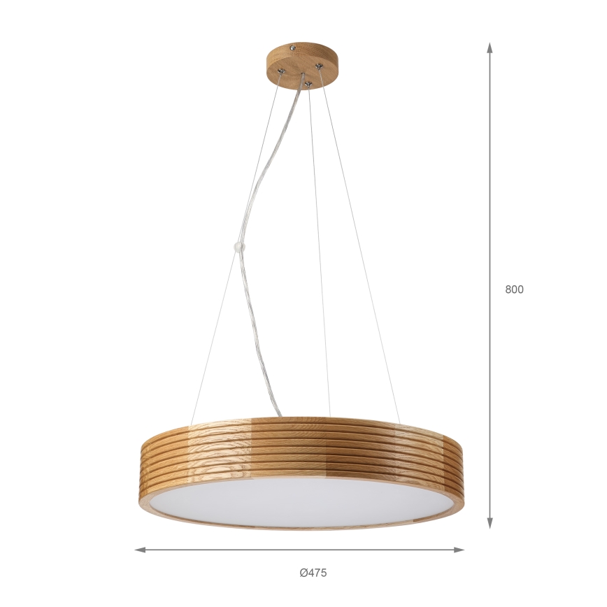 Brilagi - Lustre LED suspenso por cabo CARVALHO MODERN 3xE27/60W/230V carvalho Ø 47,5 cm