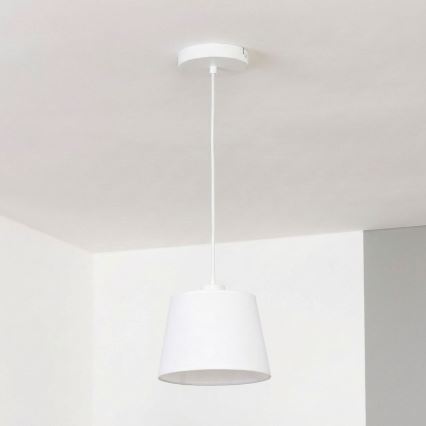 Brilagi - Lustre LED suspenso por cabo CERIA 1xE27/40W/230V, diâmetro 20,5 cm, branco