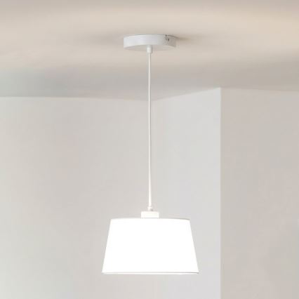 Brilagi - Lustre LED suspenso por cabo CERIA 1xE27/40W/230V diâmetro 25 cm branco