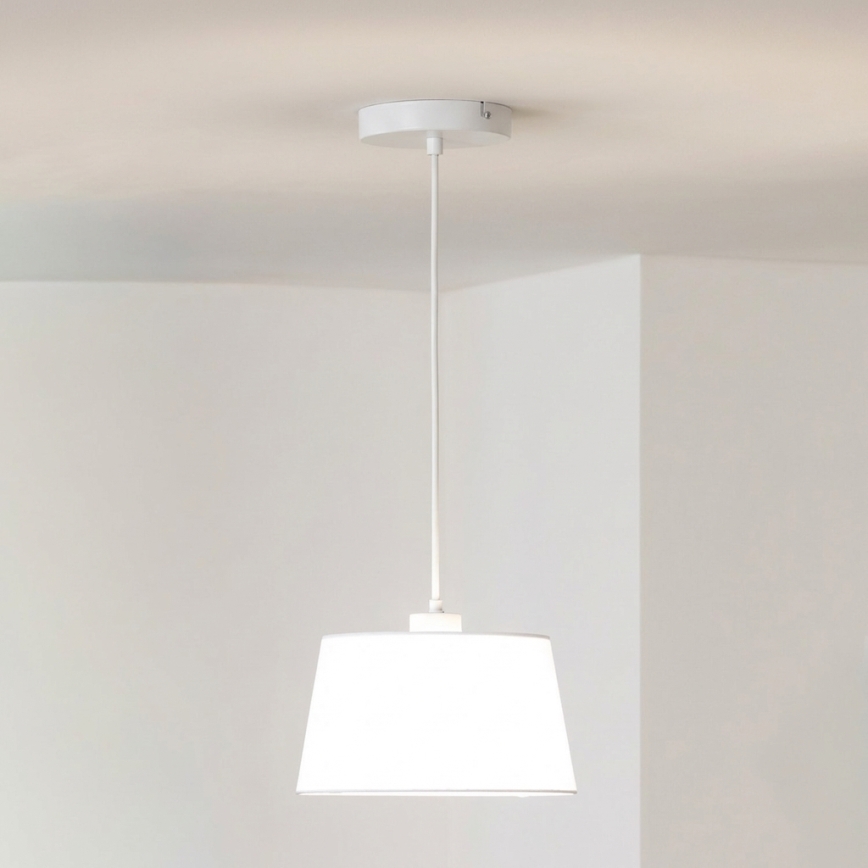 Brilagi - Lustre LED suspenso por cabo CERIA 1xE27/40W/230V diâmetro 25 cm branco