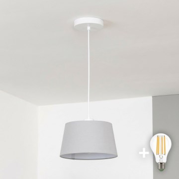 Brilagi - Lustre LED suspenso por cabo CERIA 1xE27/40W/230V diâmetro 25 cm cinzento
