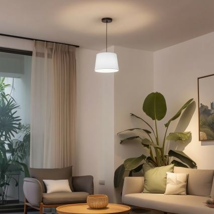 Brilagi - Lustre LED suspenso por cabo CERIA 1xE27/40W/230V, diâmetro 30 cm, branco