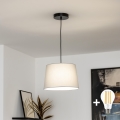 Brilagi - Lustre LED suspenso por cabo CERIA 1xE27/40W/230V diâmetro 30 cm cinzento