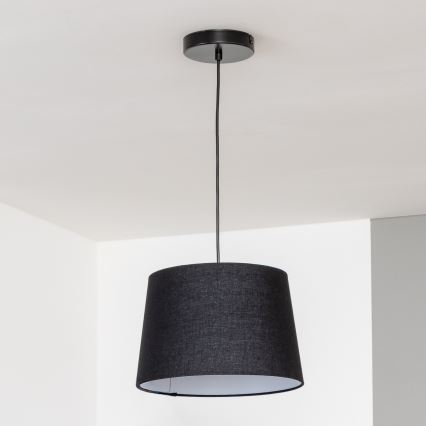 Brilagi - Lustre LED suspenso por cabo CERIA 1xE27/40W/230V diâmetro 30 cm preto