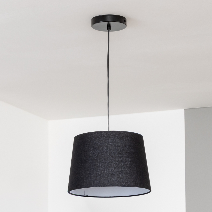 Brilagi - Lustre LED suspenso por cabo CERIA 1xE27/40W/230V diâmetro 30 cm preto