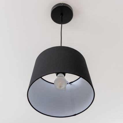 Brilagi - Lustre LED suspenso por cabo CERIA 1xE27/40W/230V diâmetro 30 cm preto