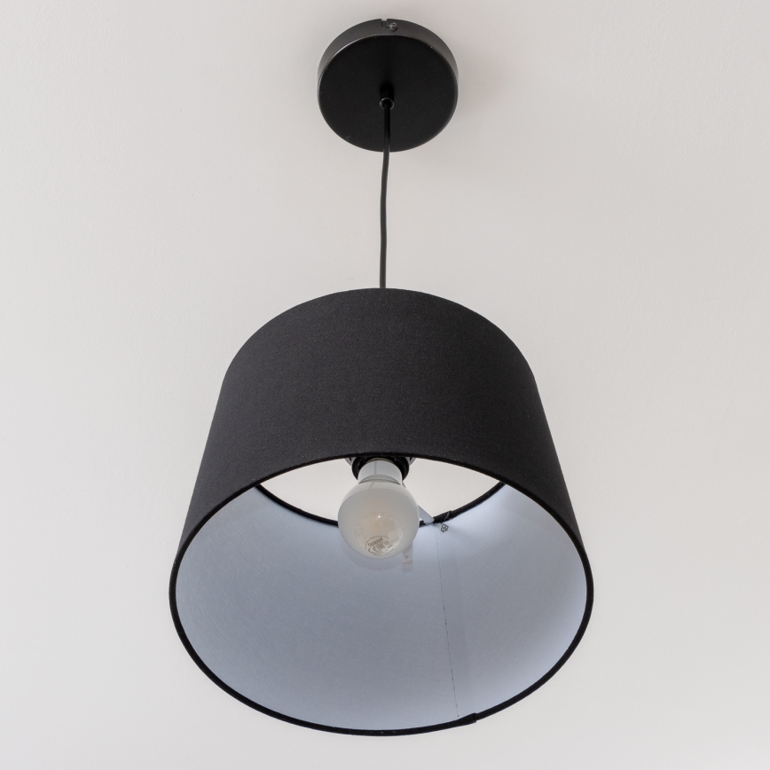 Brilagi - Lustre LED suspenso por cabo CERIA 1xE27/40W/230V diâmetro 30 cm preto