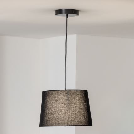 Brilagi - Lustre LED suspenso por cabo CERIA 1xE27/40W/230V diâmetro 30 cm preto