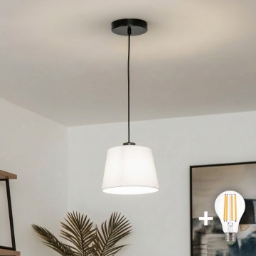 Brilagi - Lustre LED suspenso por cabo CERIA 1xE27/40W/230V Ø 20,5 cm branco