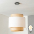 Brilagi - Lustre LED suspenso por cabo CERIA 1xE27/40W/230V Ø 30 cm preto/bege/branco