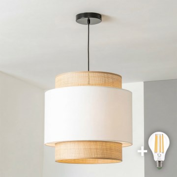 Brilagi - Lustre LED suspenso por cabo CERIA 1xE27/40W/230V Ø 30 cm preto/bege/branco