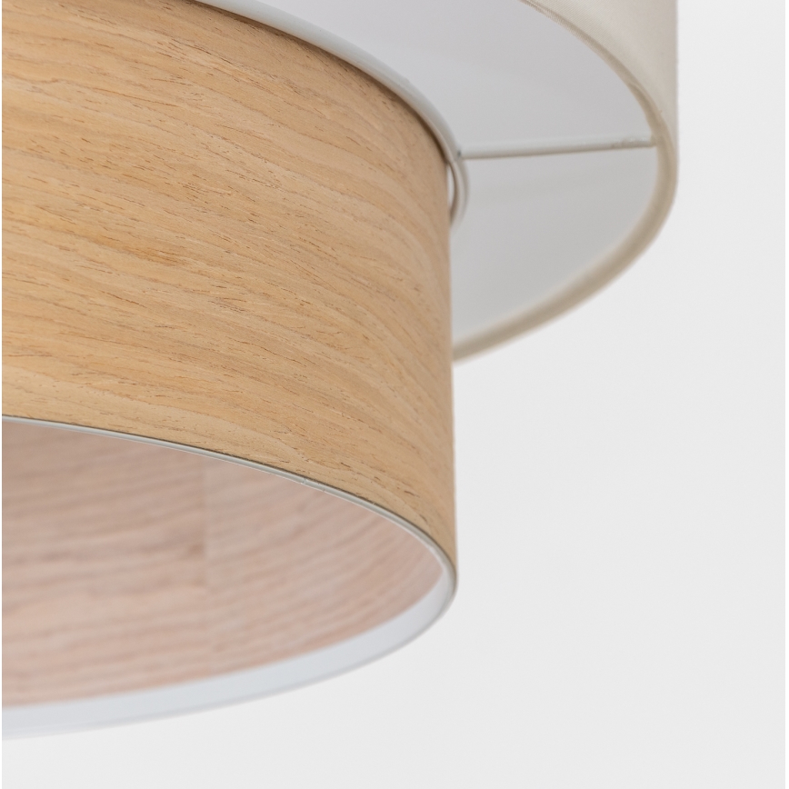 Brilagi - Lustre LED suspenso por cabo CERIA 1xE27/40W/230V Ø 50 cm branco/bege