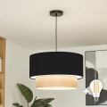 Brilagi - Lustre LED suspenso por cabo CERIA 1xE27/40W/230V Ø 50 cm preto/bege