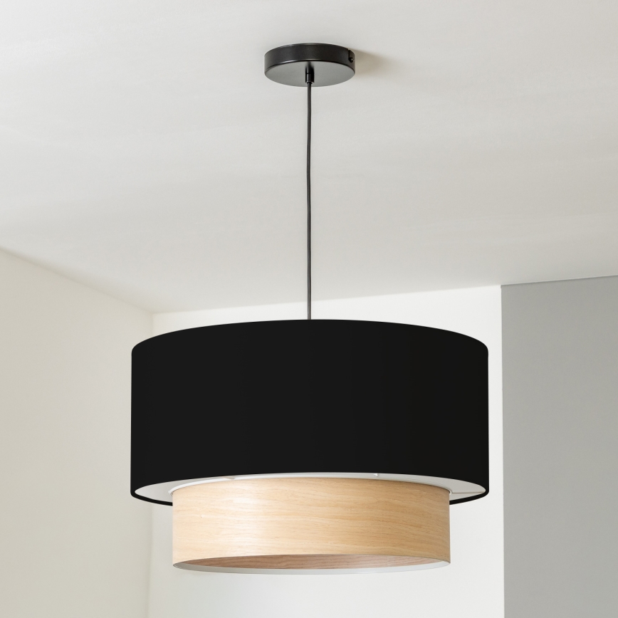 Brilagi - Lustre LED suspenso por cabo CERIA 1xE27/40W/230V Ø 50 cm preto/bege