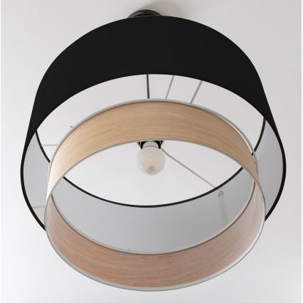 Brilagi - Lustre LED suspenso por cabo CERIA 1xE27/40W/230V Ø 50 cm preto/bege
