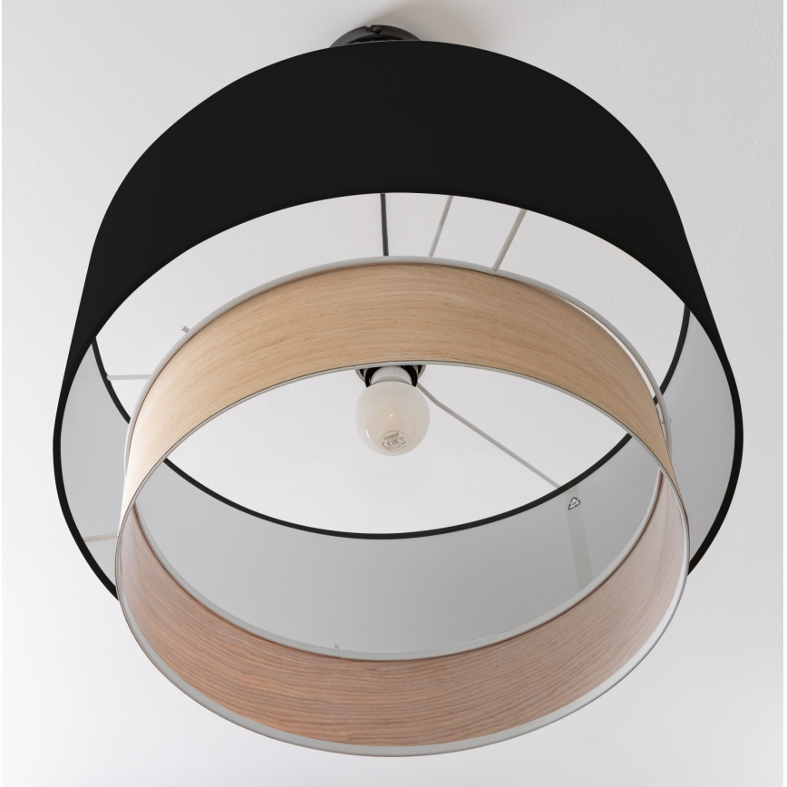 Brilagi - Lustre LED suspenso por cabo CERIA 1xE27/40W/230V Ø 50 cm preto/bege