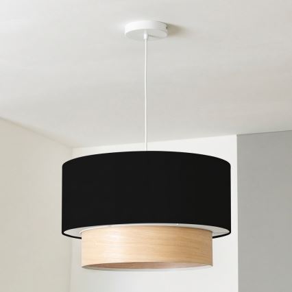 Brilagi - Lustre LED suspenso por cabo CERIA 1xE27/40W/230V Ø 50 cm preto/bege